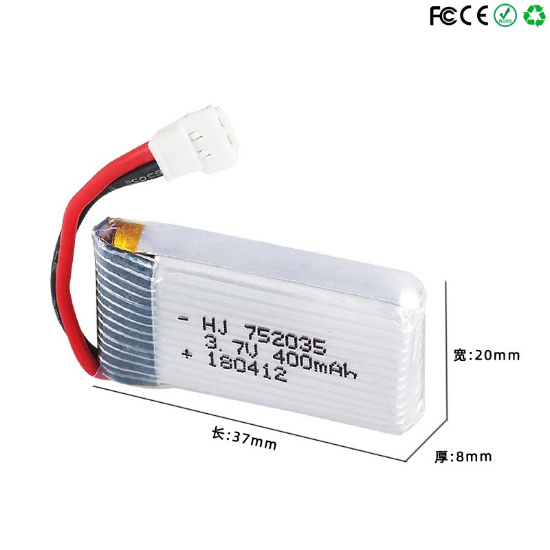 752035 3.7V 400mAh 35C Drone B - Eachine Drone E58 recension och pris